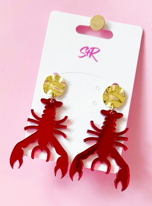 Red Mirror Crawfish Dangle