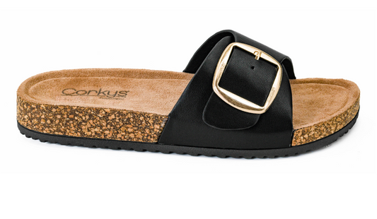 "Road Trip" Black Sandal