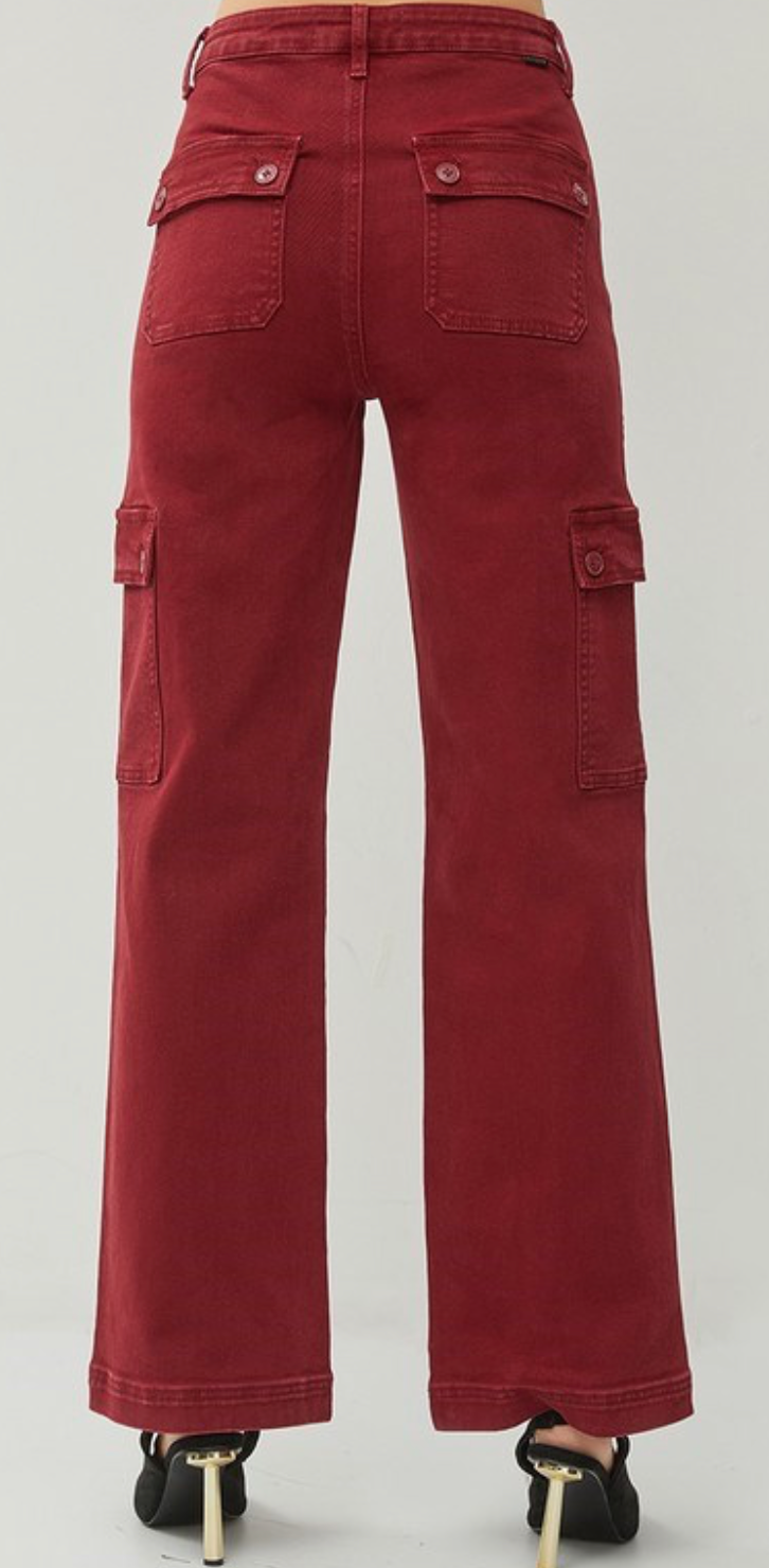 HIGH RISE WIDE CARGO PANTS