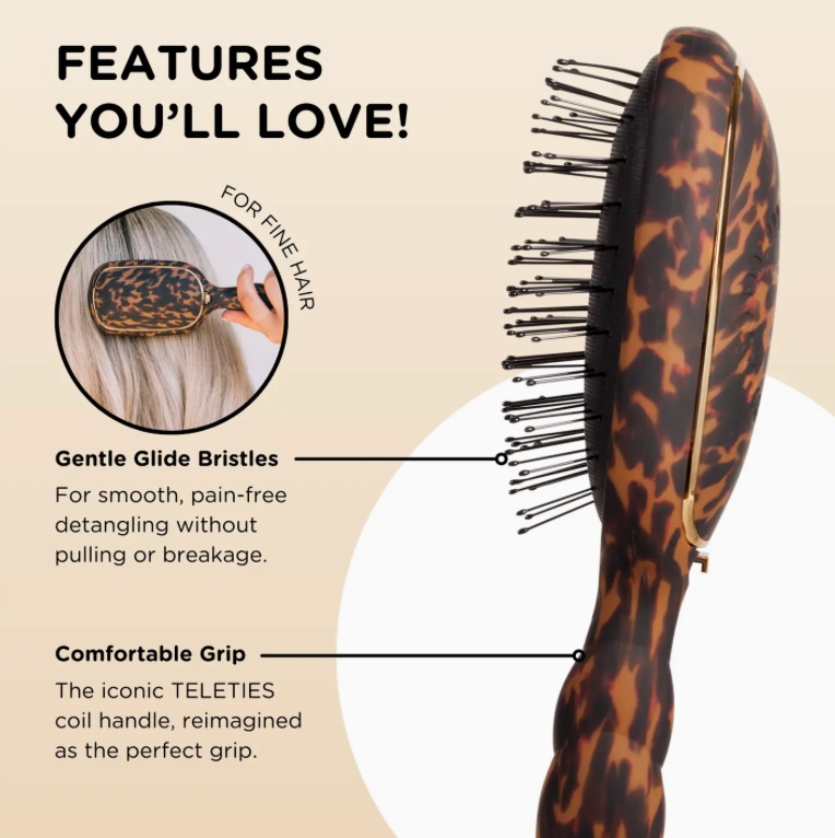 Detangler Hair Brush for Fine Hair- Tortoise