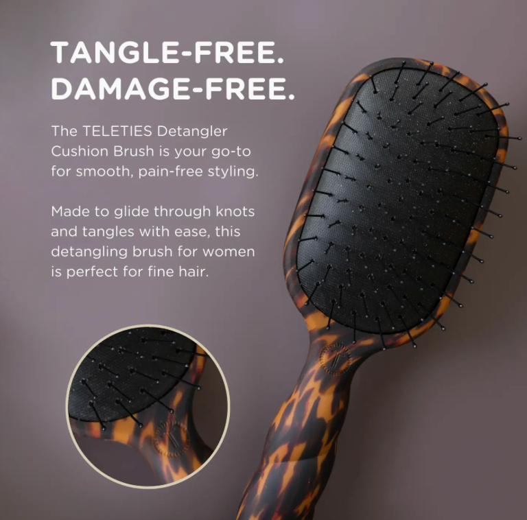 Detangler Hair Brush for Fine Hair- Tortoise