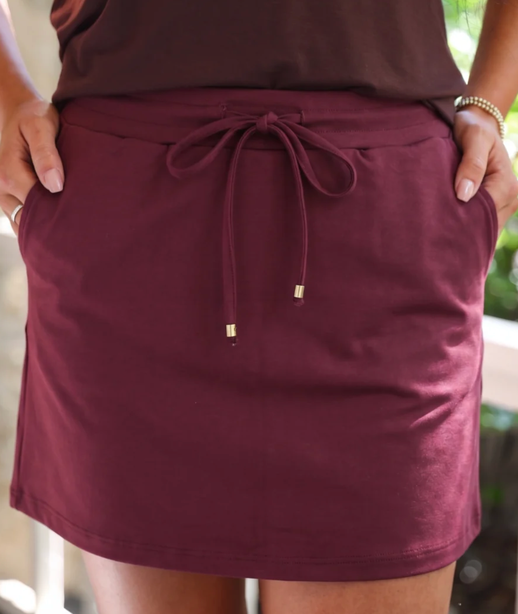 Solid Burgundy Skort