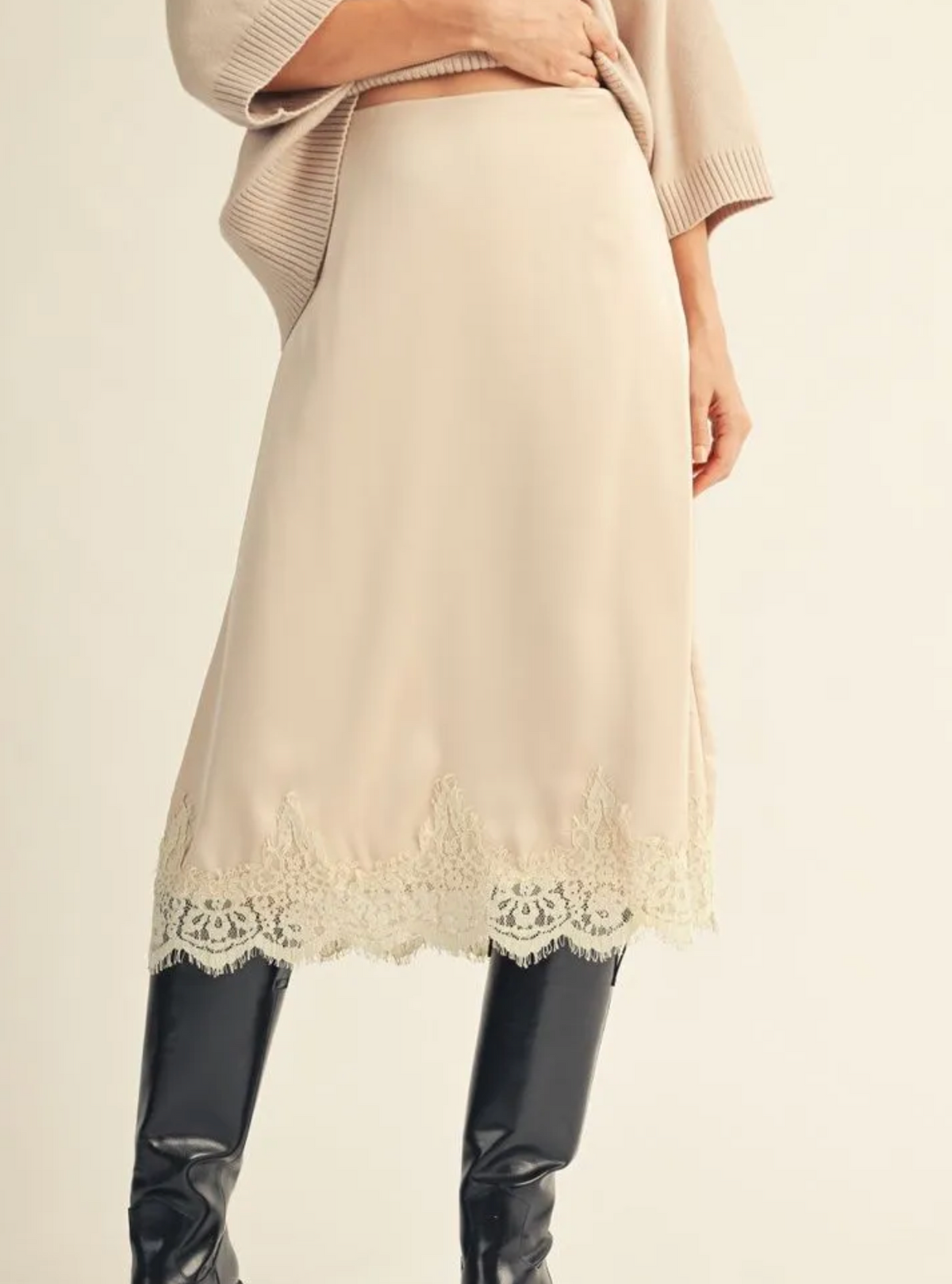 Satin Midi Skirt