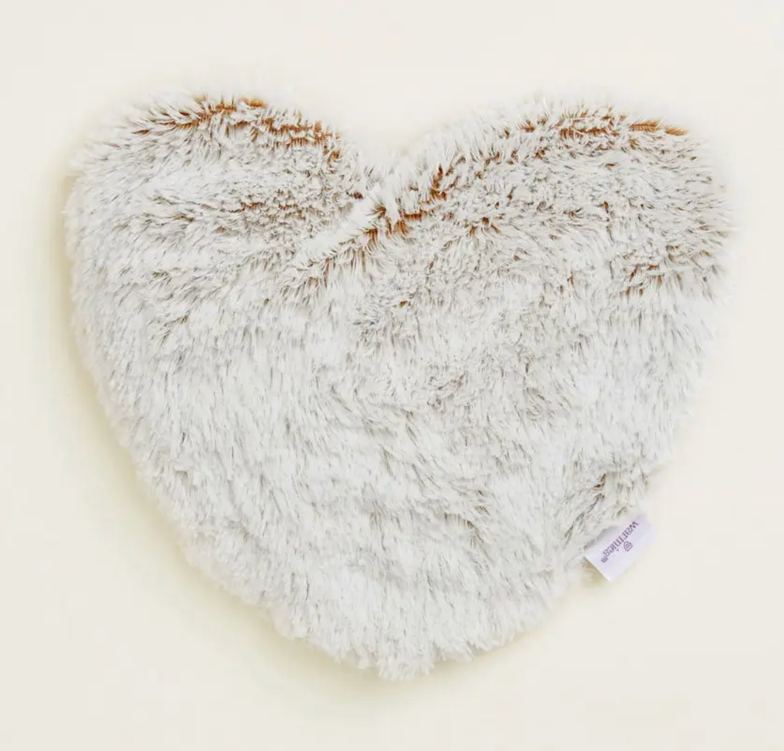 Marshmallow Brown Heart Heat Pad Warmies