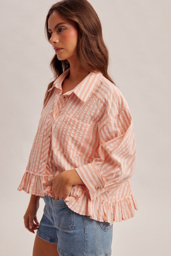 Stripe w/Bottom Frill Shirt