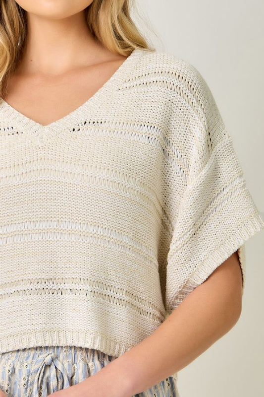 Melange Relaxed Pullover Sweater