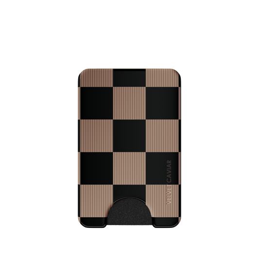 Magnetic Phone Wallet - Mocha Vibe Checker