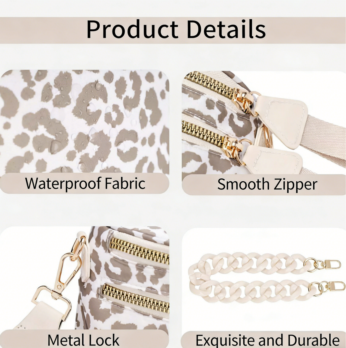 Leopard Crossbody Bum Bag w/Chain