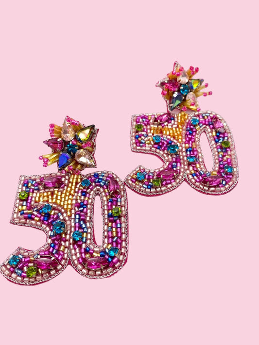 #50 Birthday Earrings
