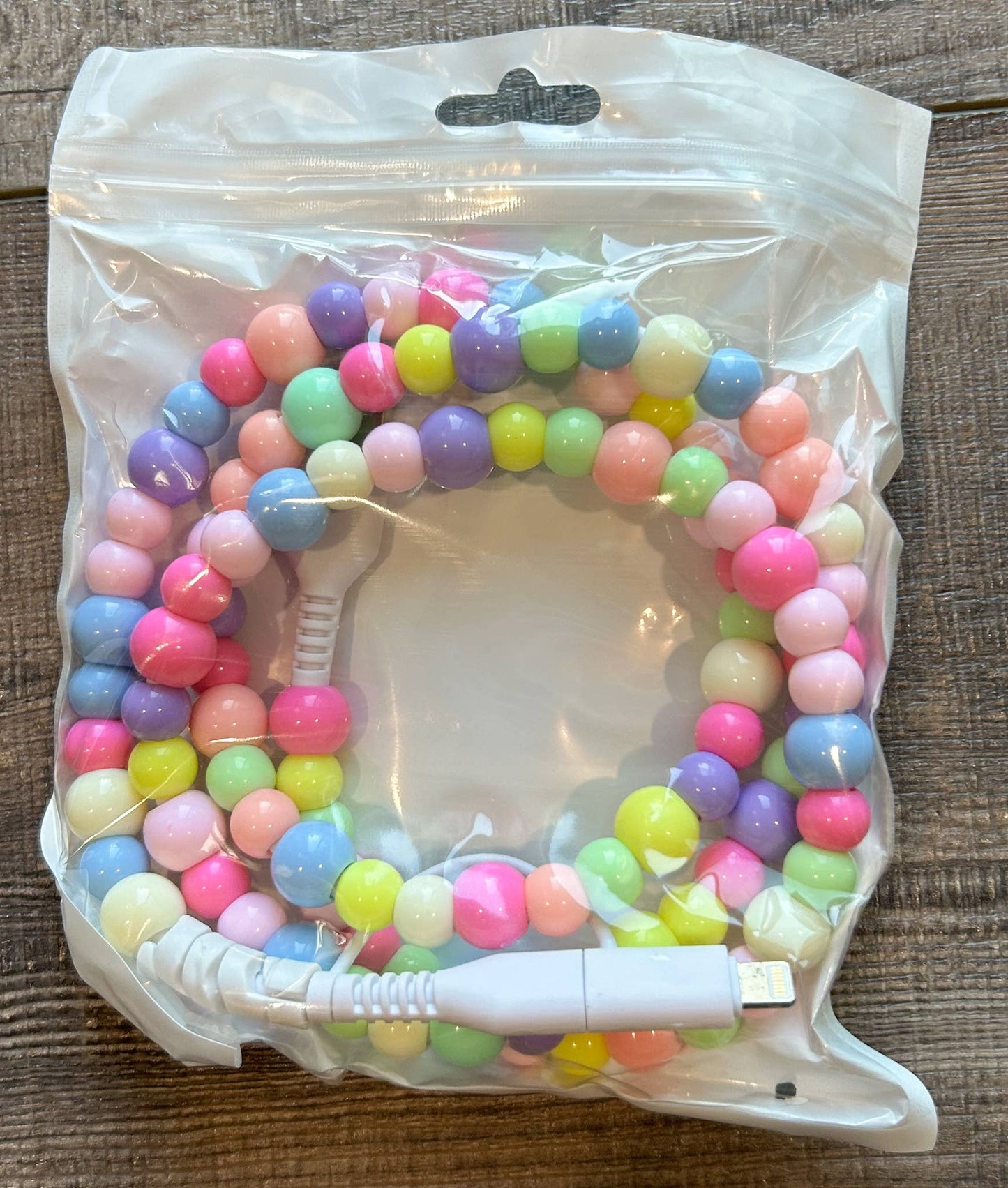 Beaded Phone Charger w/Lightning & USB-C Cable