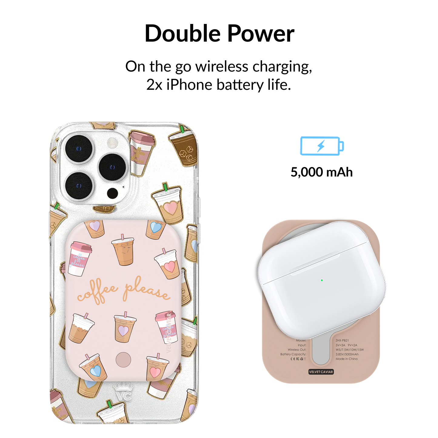 Wireless Phone Charger - Coffee Please