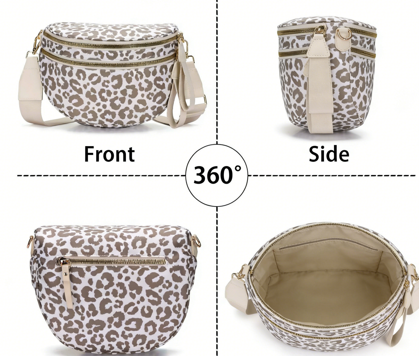 Leopard Crossbody Bum Bag w/Chain