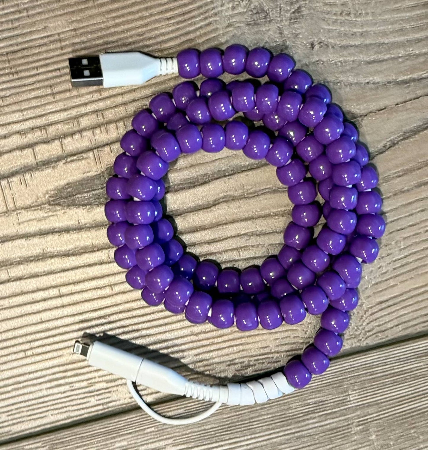 Beaded Phone Charger w/Lightning & USB-C Cable