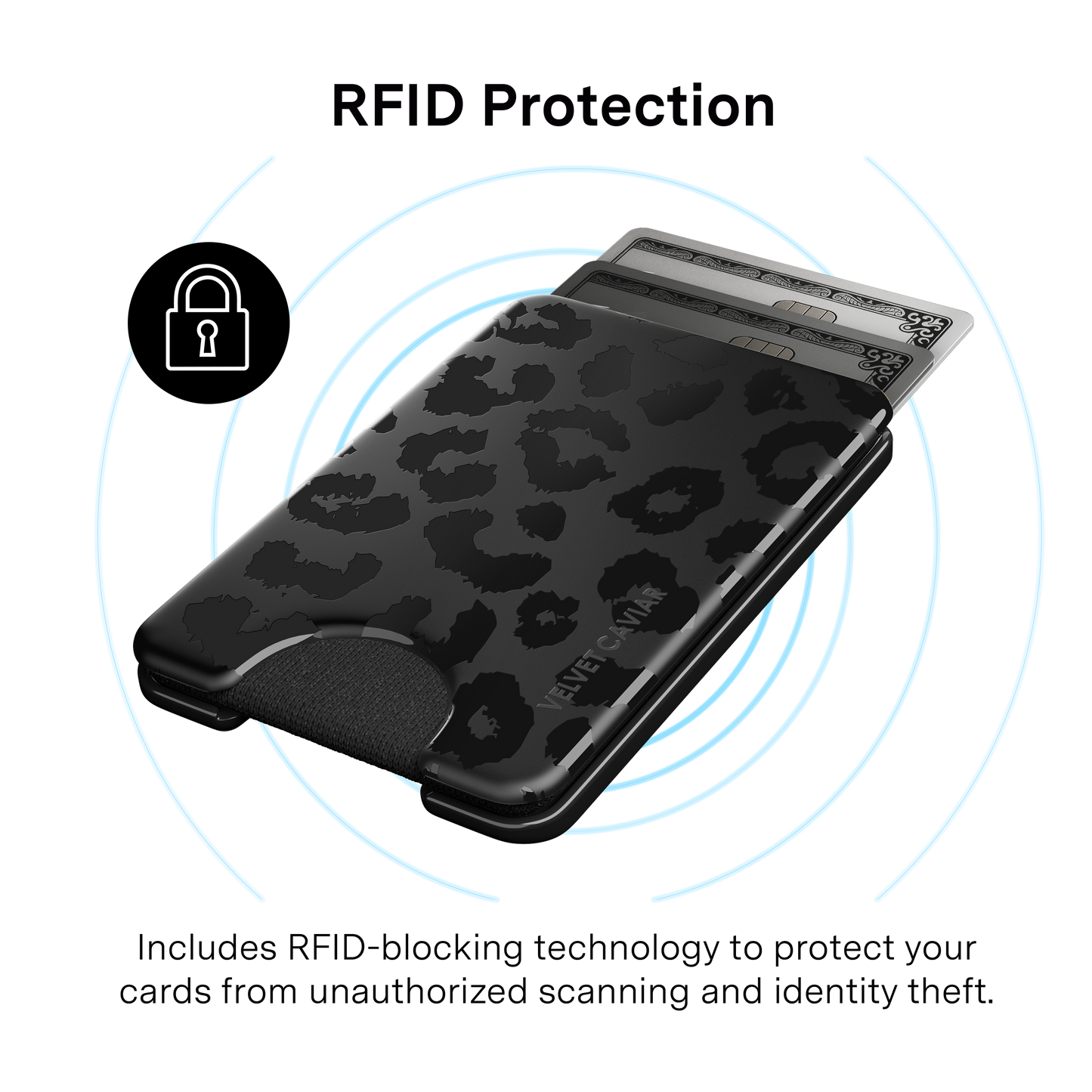 Magnetic Phone Wallet - Black Leopard