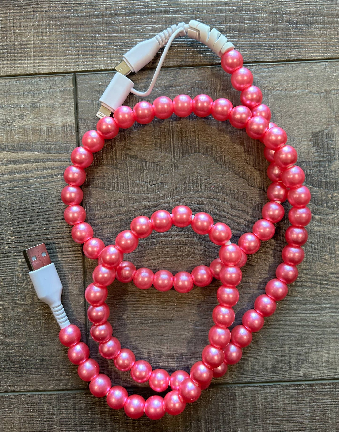 Beaded Phone Charger w/Lightning & USB-C Cable