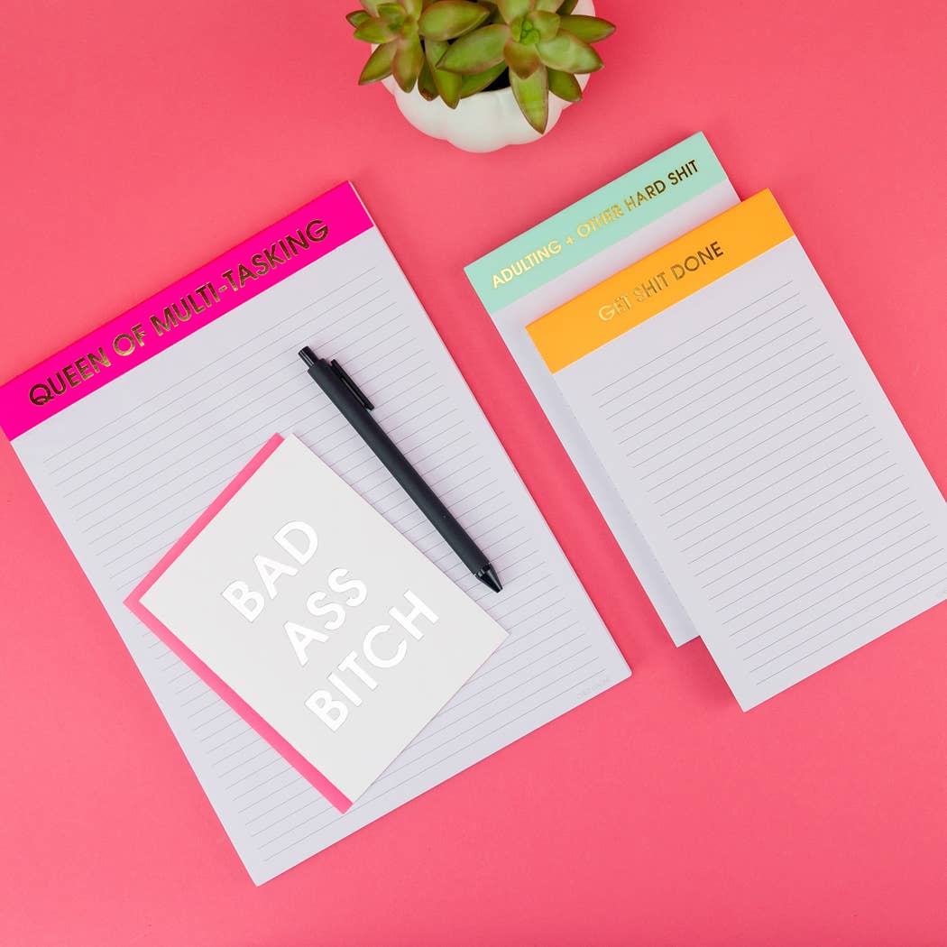 Adulting + Other Hard Shit Lined Notepad Sea Foam Green