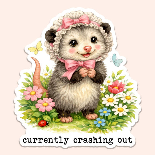 "Currently Crashing Out" Sticker