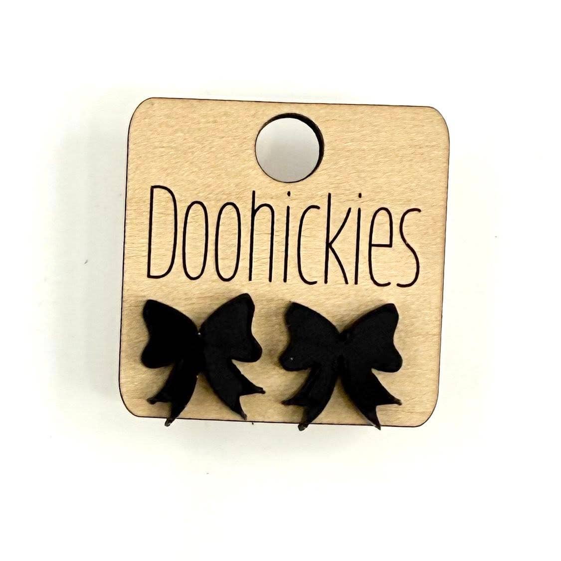School Spirit Mirror Bow Stud Earrings