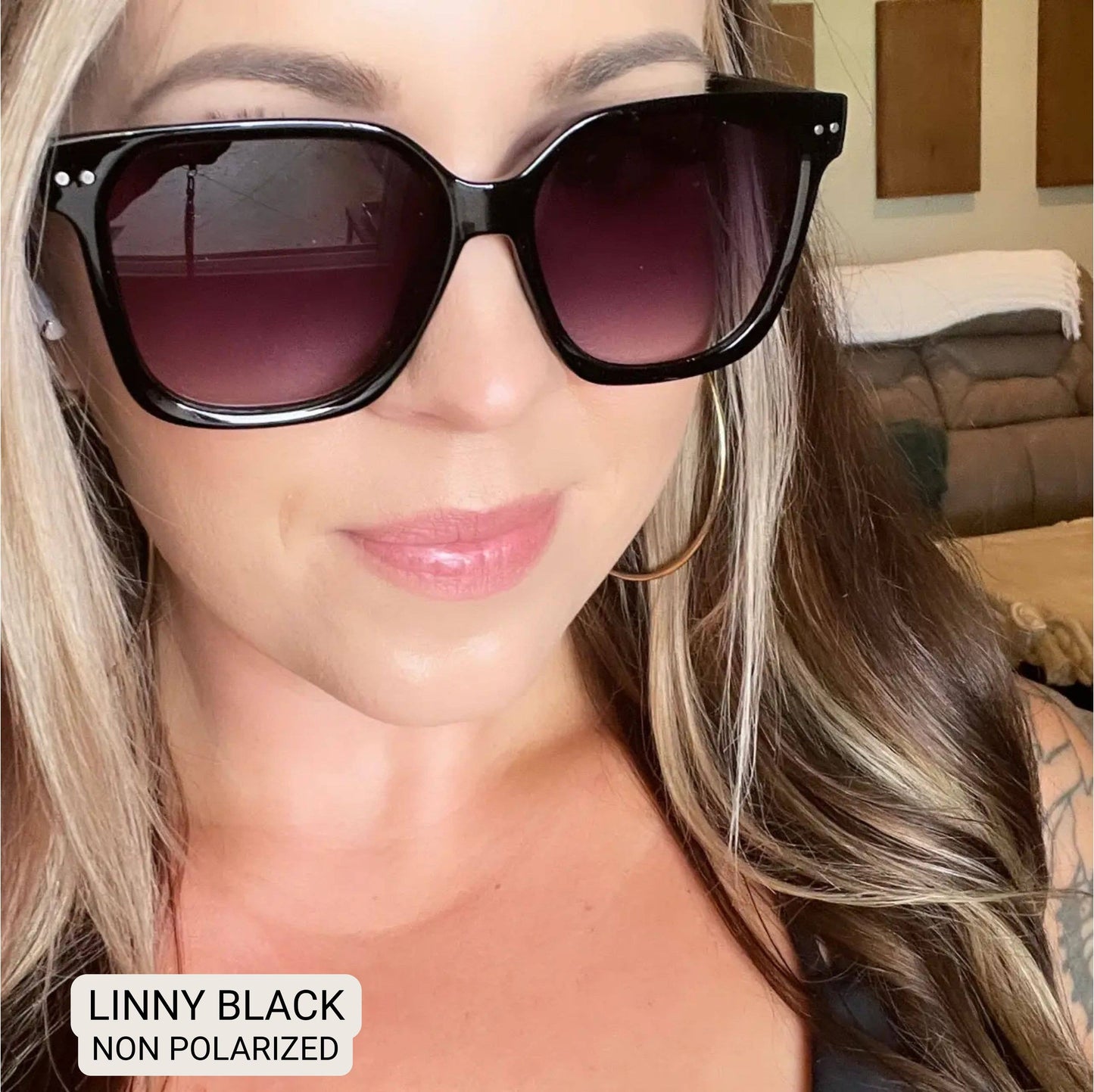 LINNY - Women's Oversized Horn Frame Sunglasses