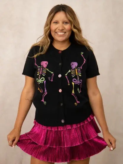 Black Dancing Skeletons Cardigan