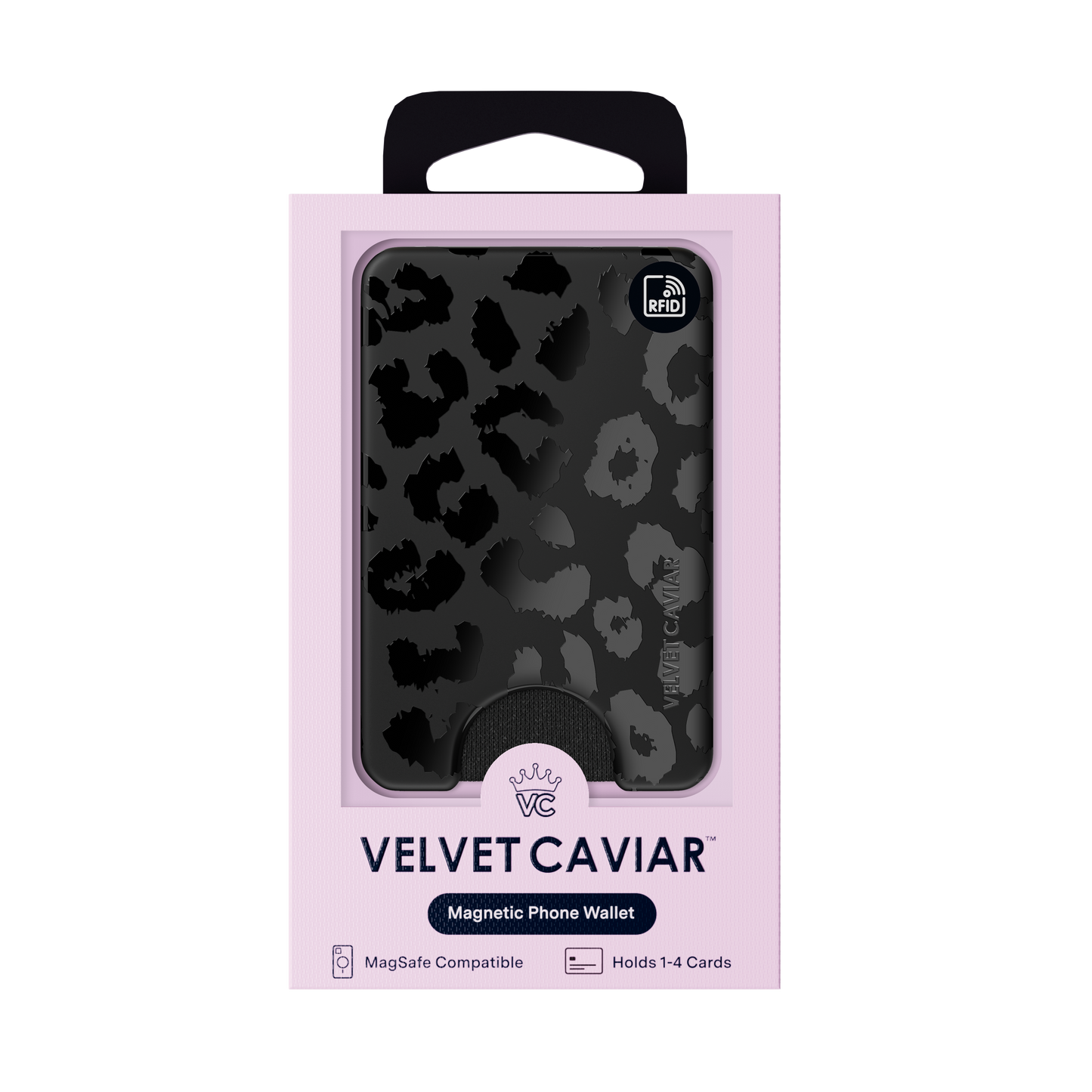 Magnetic Phone Wallet - Black Leopard