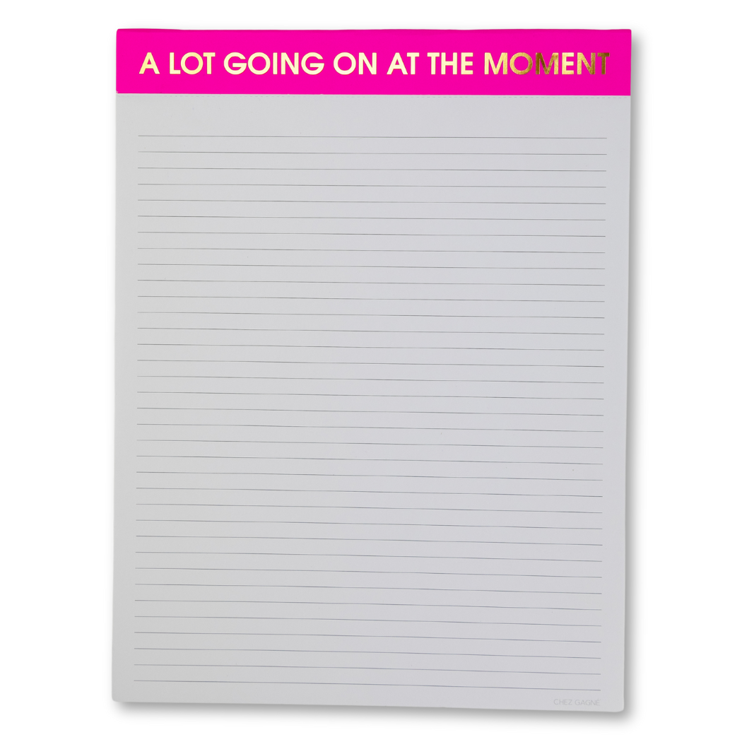 A Lot Going On At The Moment Large Memo Lined Notepad Bright Pink