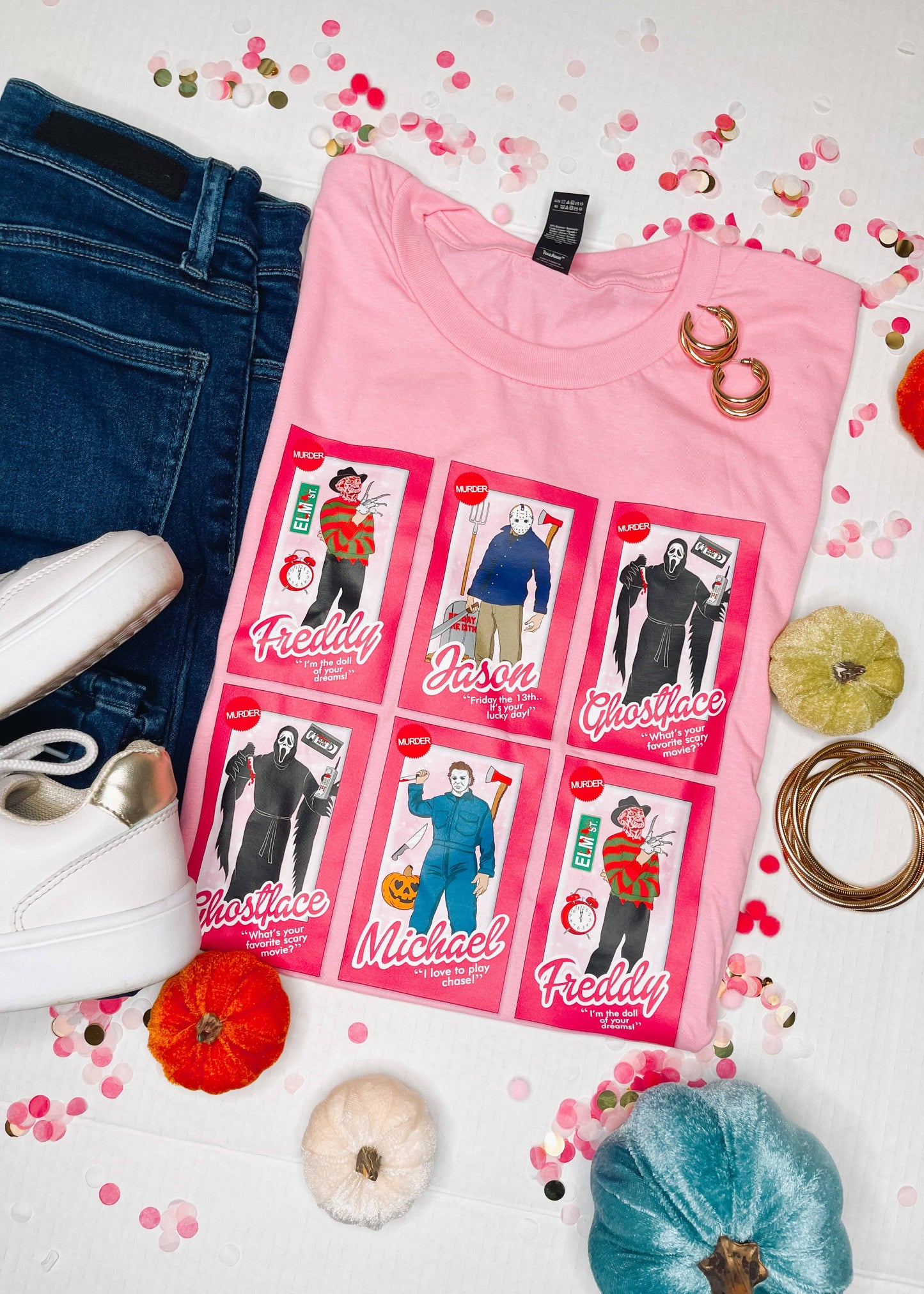 Horror Movie Characters Barbies Graphic Tee (S-2XL)