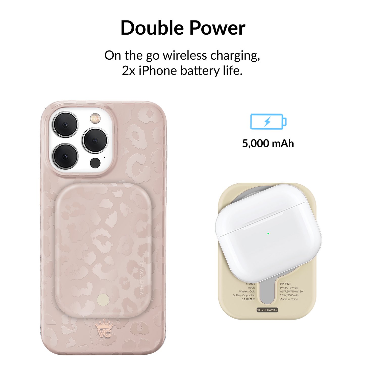 Wireless Phone Charger - Nude Leopard