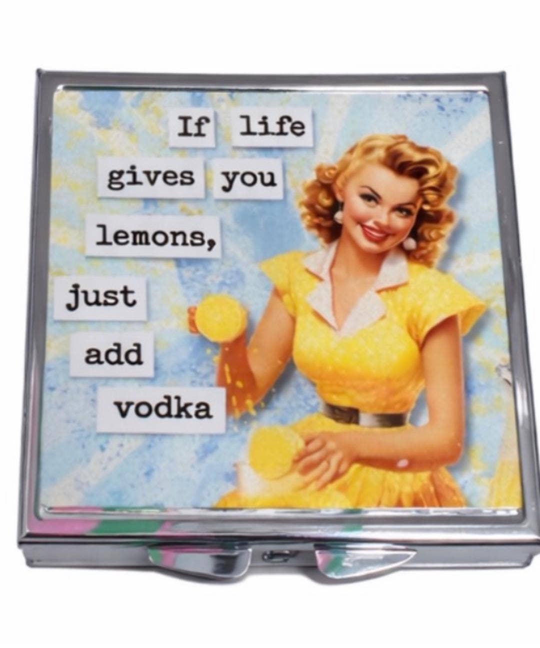 Vintage Lemon Vodka Pill Box