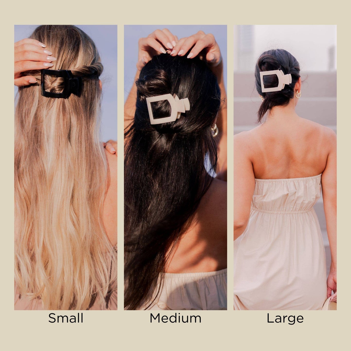 Flat Square Hair Clip | Large | Summer Brights
