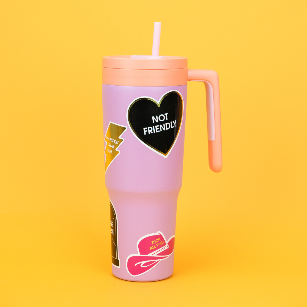 Not Friendly  Black Heart  Funny Vinyl Sticker