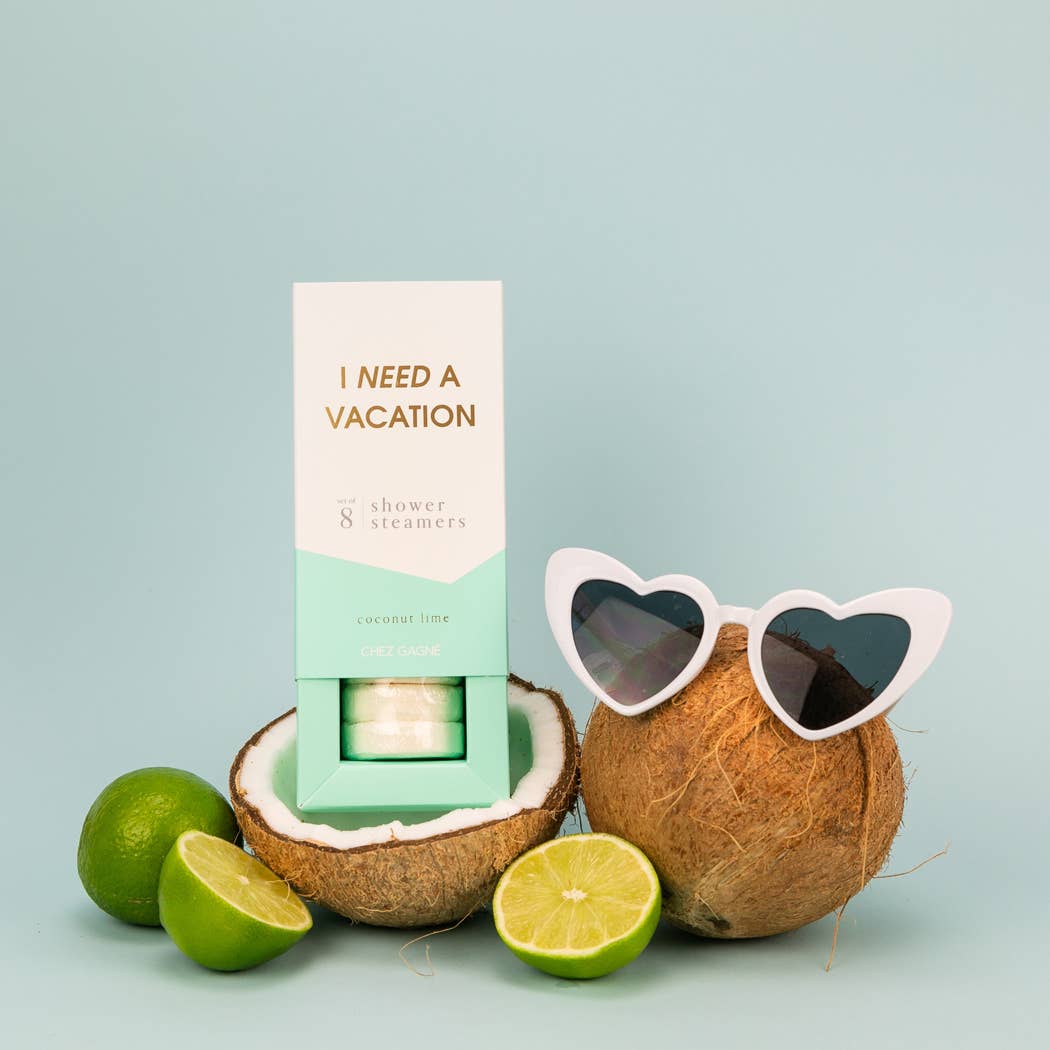 "I Need A Vacation" Shower Steamers - Coconut Lime - Set of 8