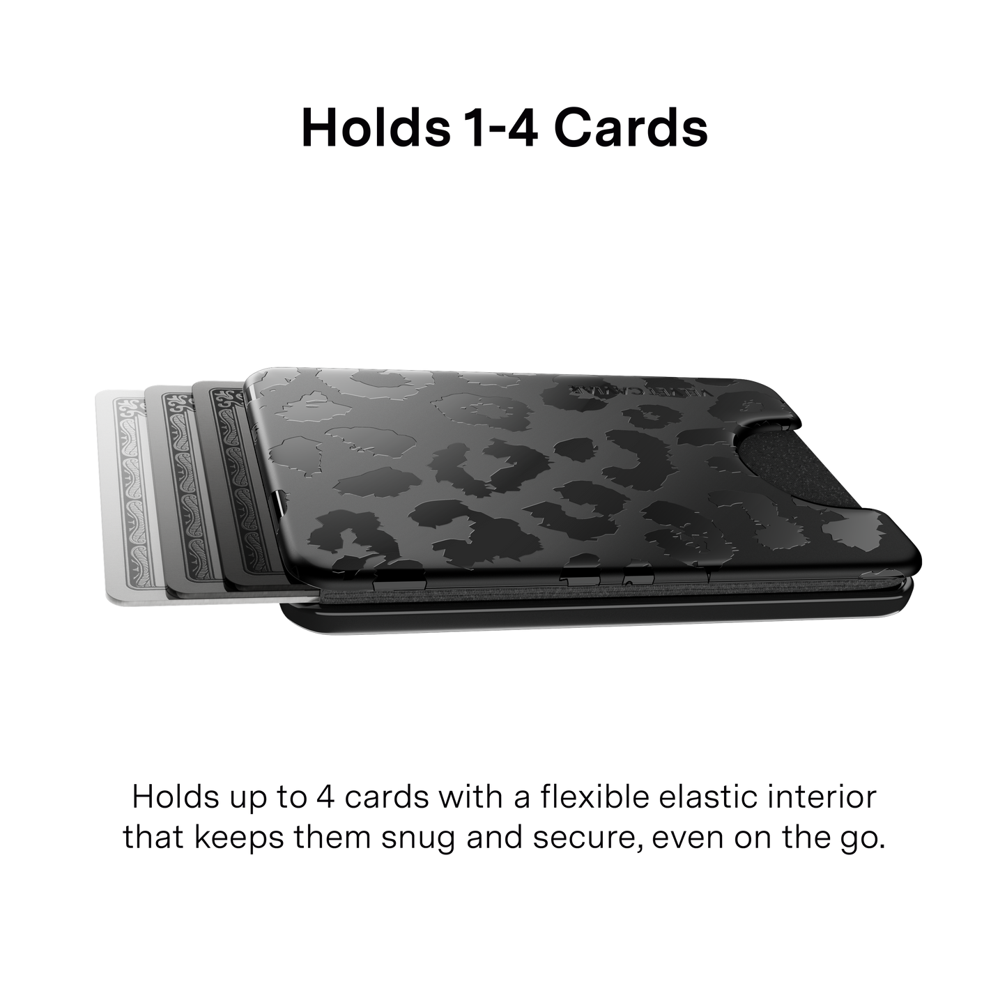 Magnetic Phone Wallet - Black Leopard