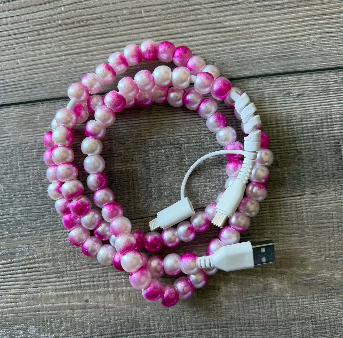 Mermaid Beaded Phone Charger w/Lightning & USB-C