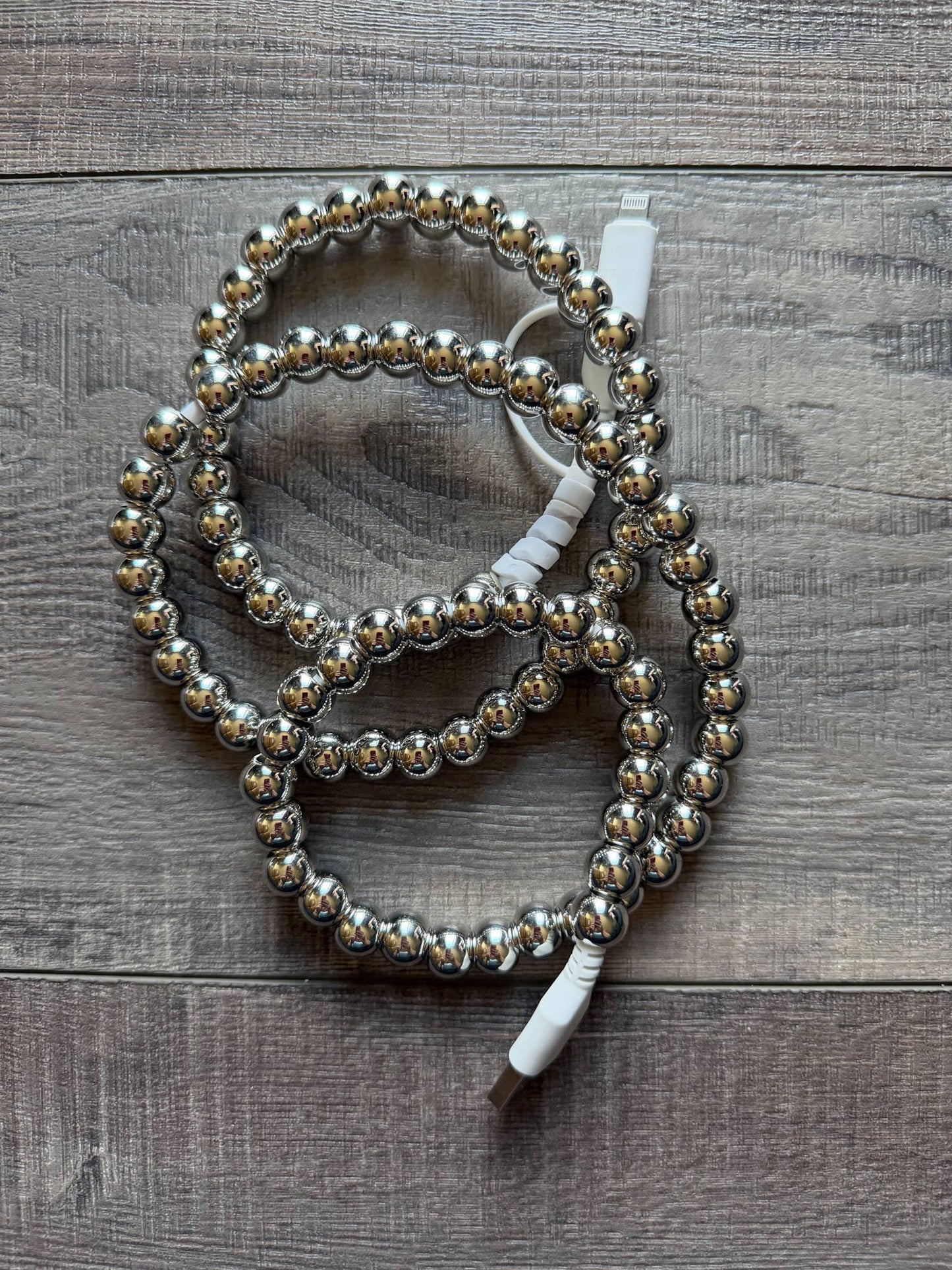 Beaded Phone Charger w/Lightning & USB-C Cable