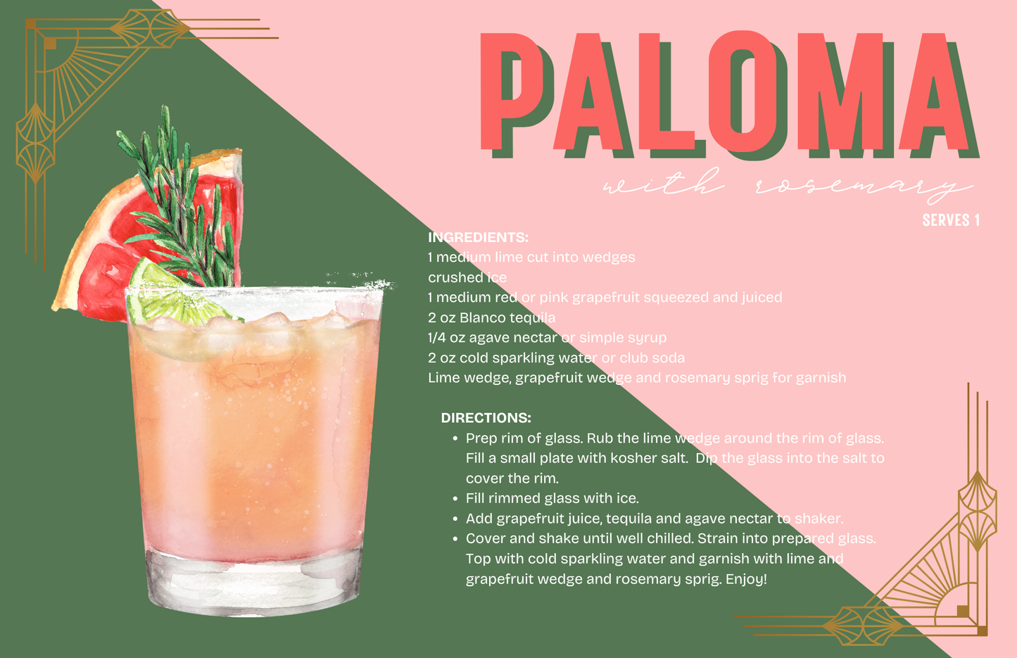 11 x 17 COCKTAILS VOL 2 Insert Set of 10