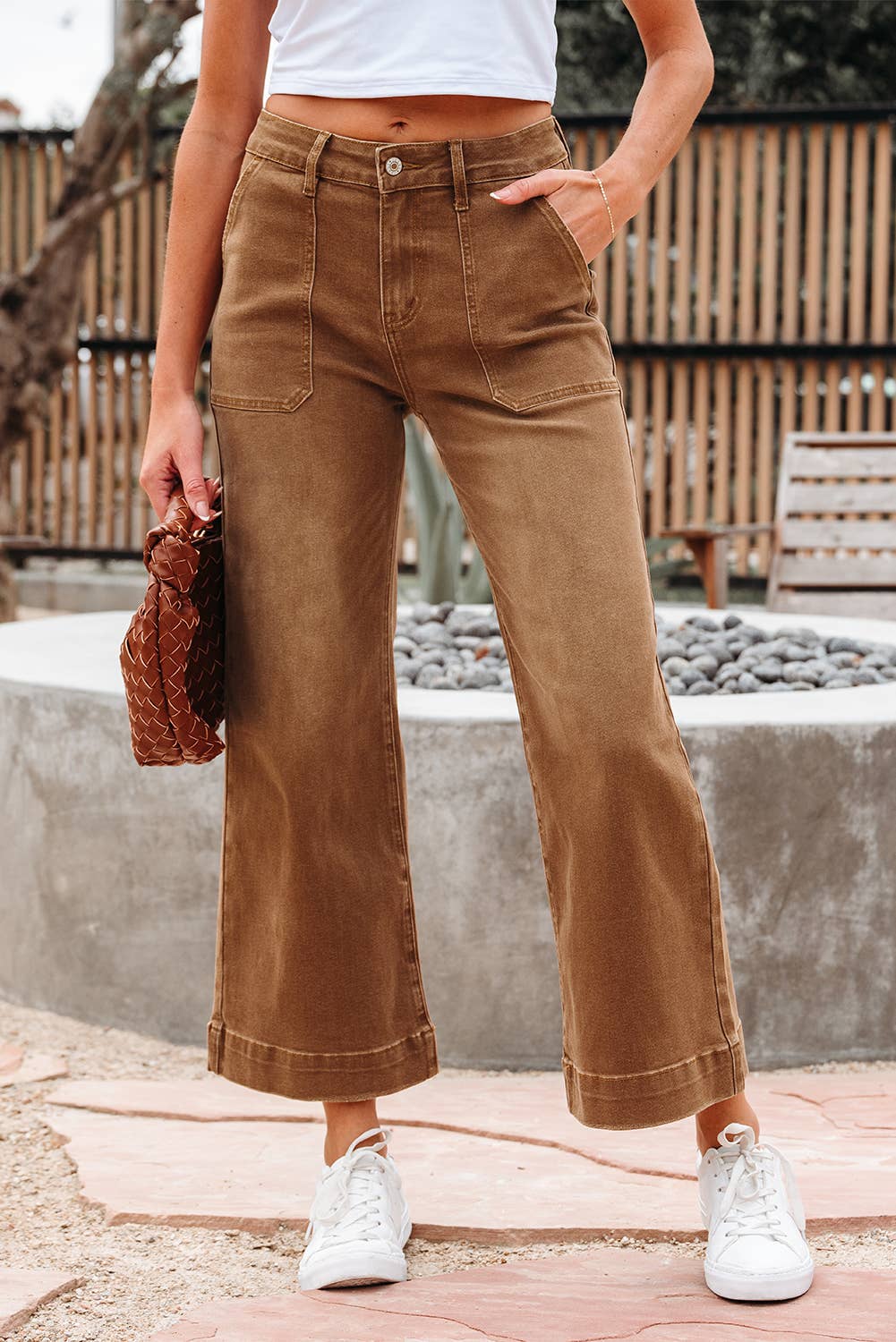 Ashleigh Cropped High Rise Wide Leg Jeans