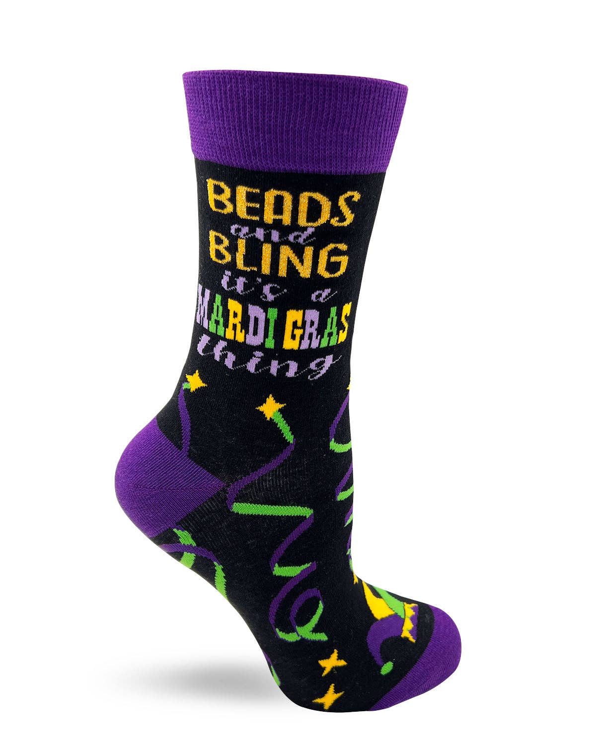 Beads and Bling It's a Mardi Gras Thing Women's Crew Socks