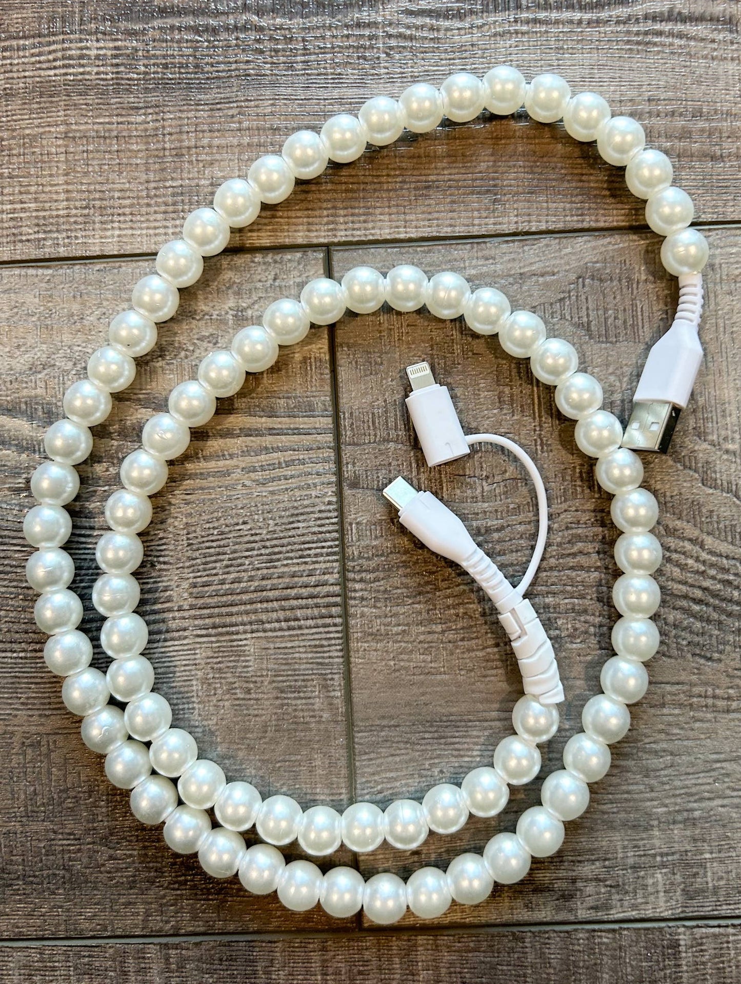 Beaded Phone Charger w/Lightning & USB-C Cable