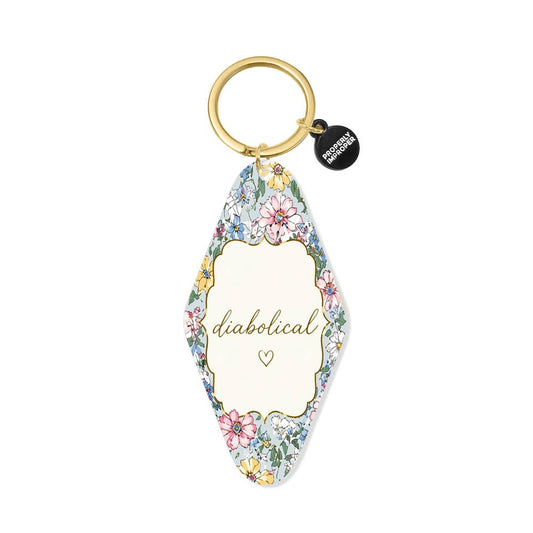 Diabolical Floral Printed Keychain