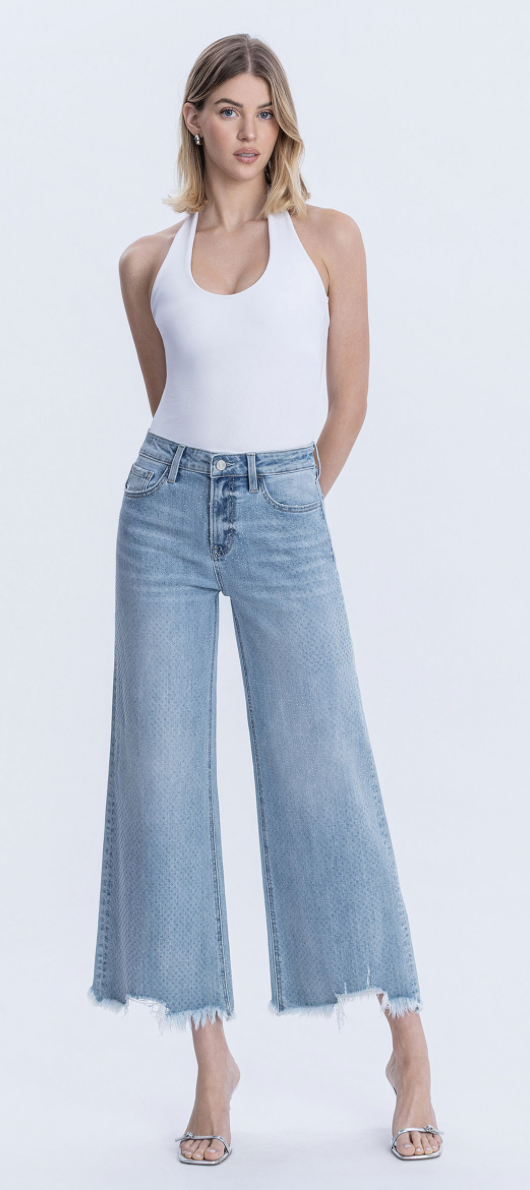 High Rise Rhinestone Wide