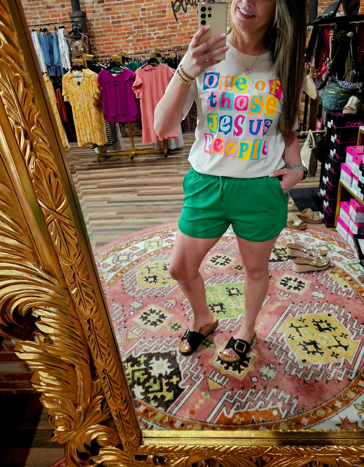 Solid Green Everyday Shorts