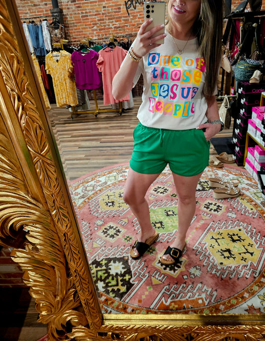 Solid Green Everyday Shorts