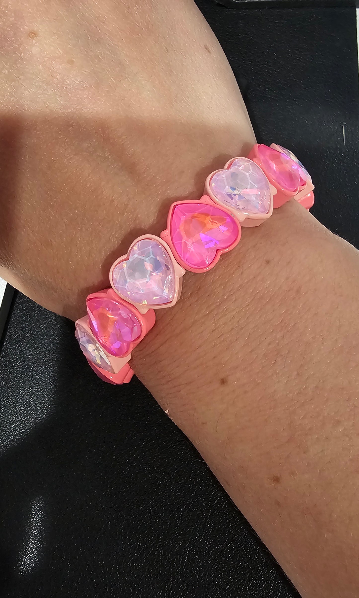 Mia Heart Bracelet - Light/Hot Pink