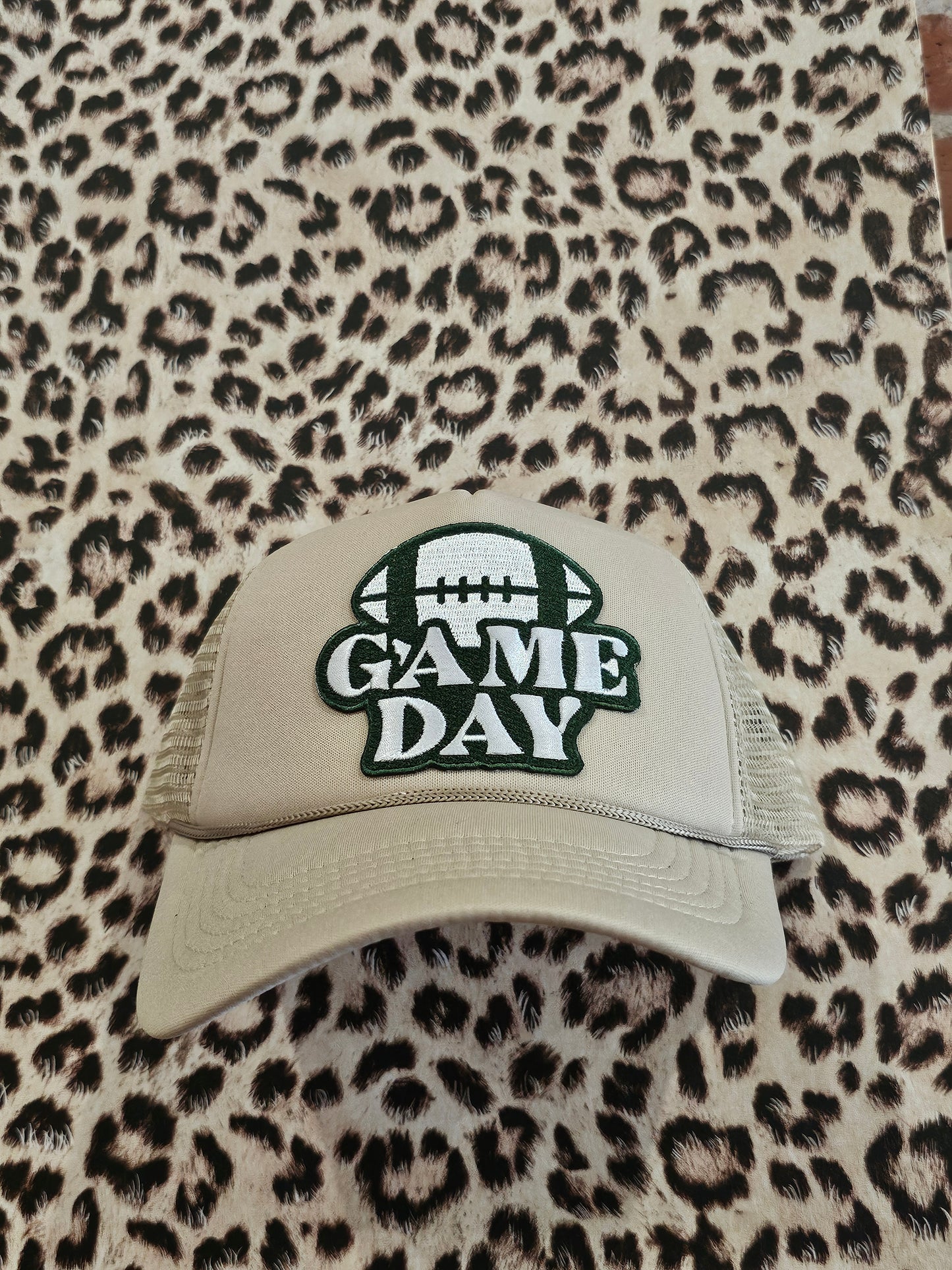 Green Game Day Football Patch Trucker Hat