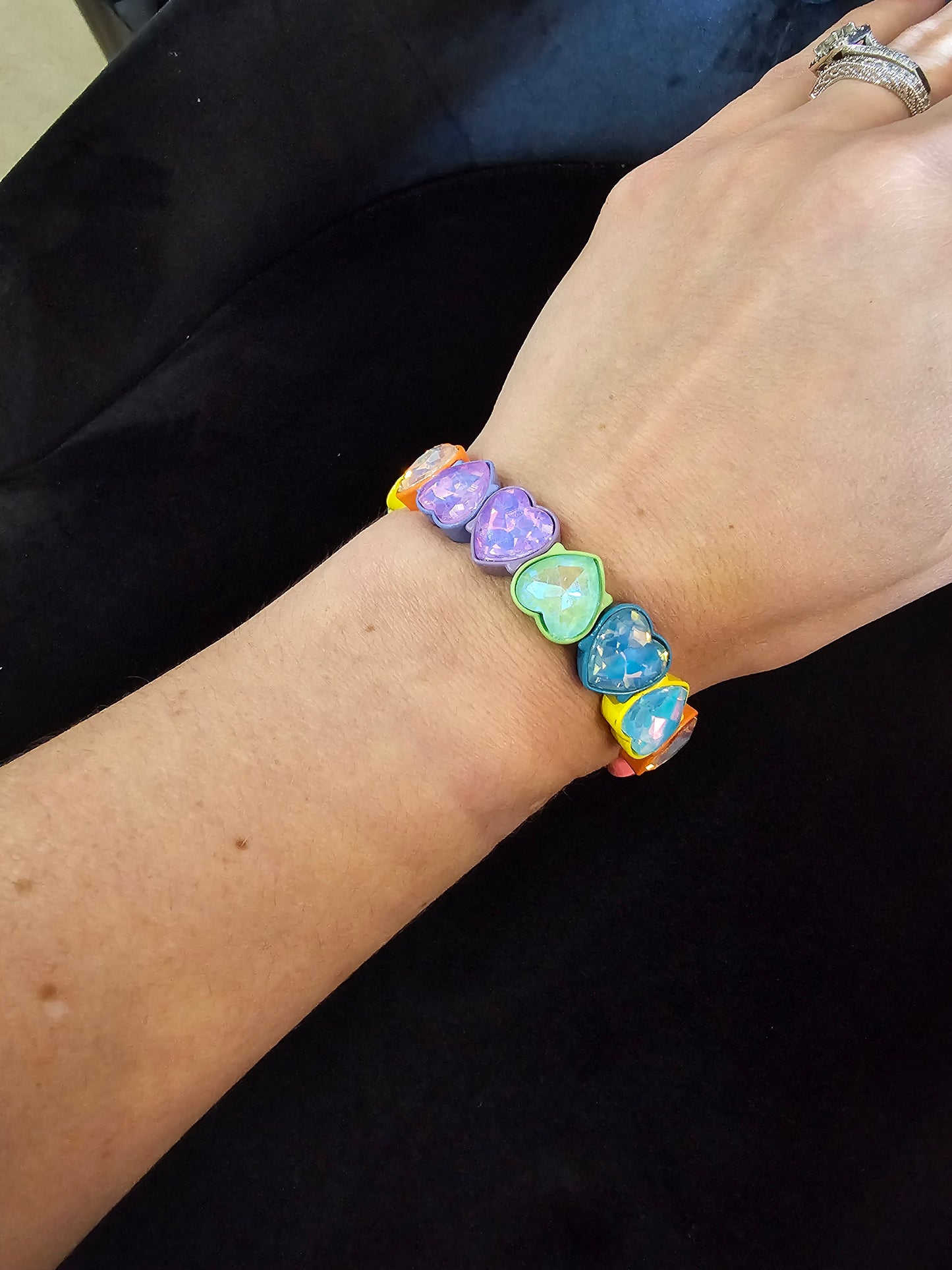 Mia Heart Bracelet - Pastel Rainbow